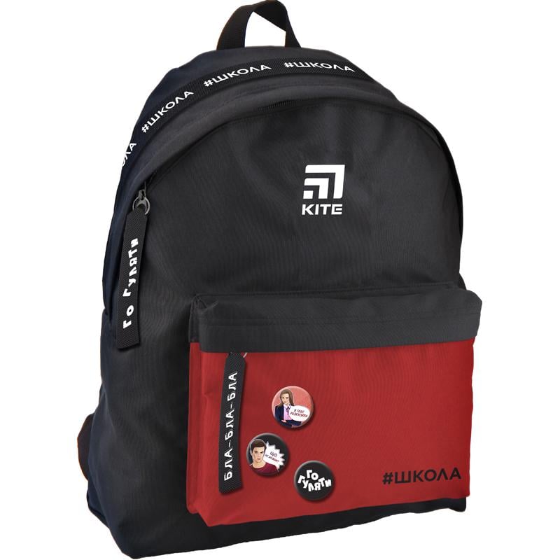Рюкзак Kite Школа 42x33x12.5 см 19 л черный-красный (SC19-149M-2)