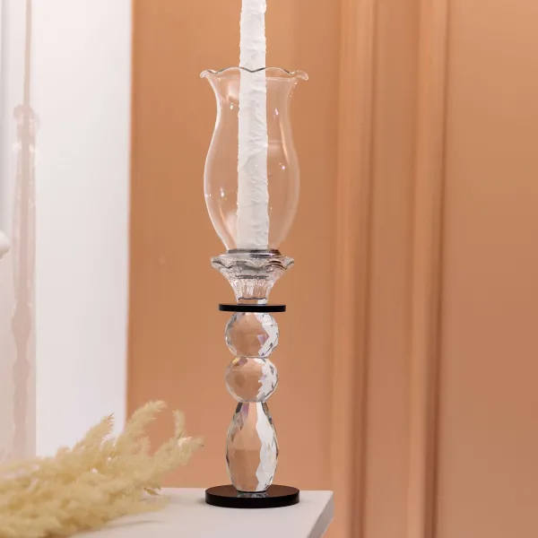 Свічник декоративний Fantasy скляний 32 см Прозорий/Чорний - фото 4 Свічник декоративний Fantasy скляний 32 см Прозорий/Чорний - фото 4