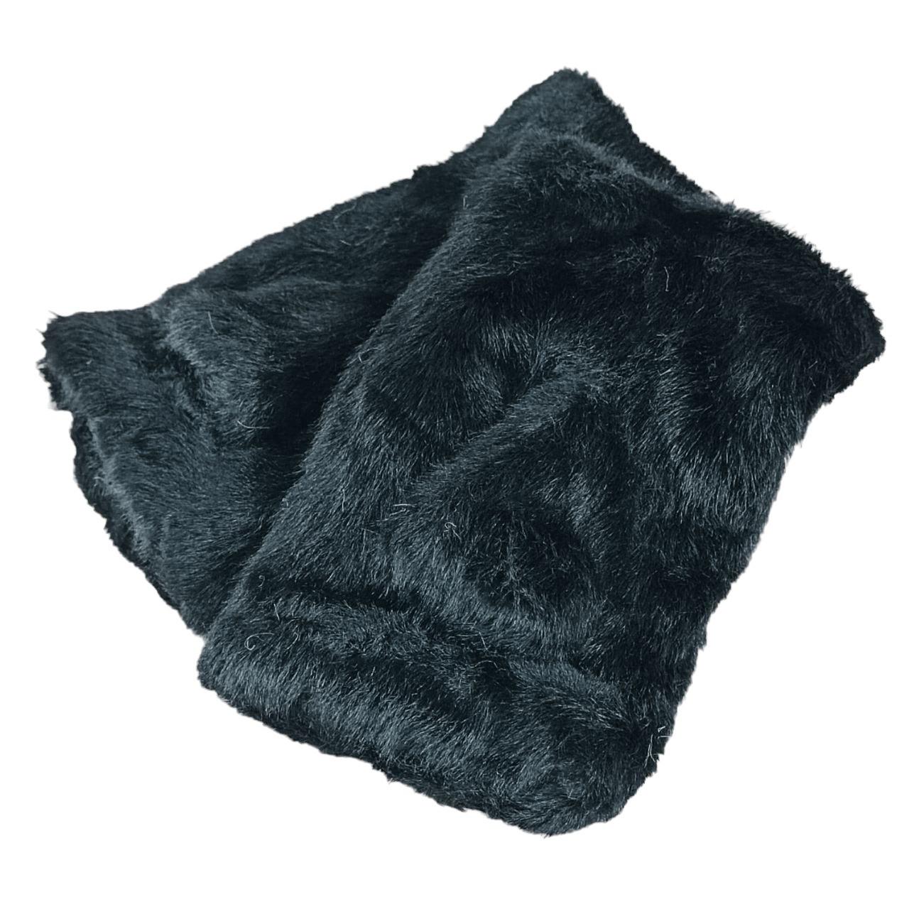 Перчатки митенки меховые S-M Черный (47164) - фото 3