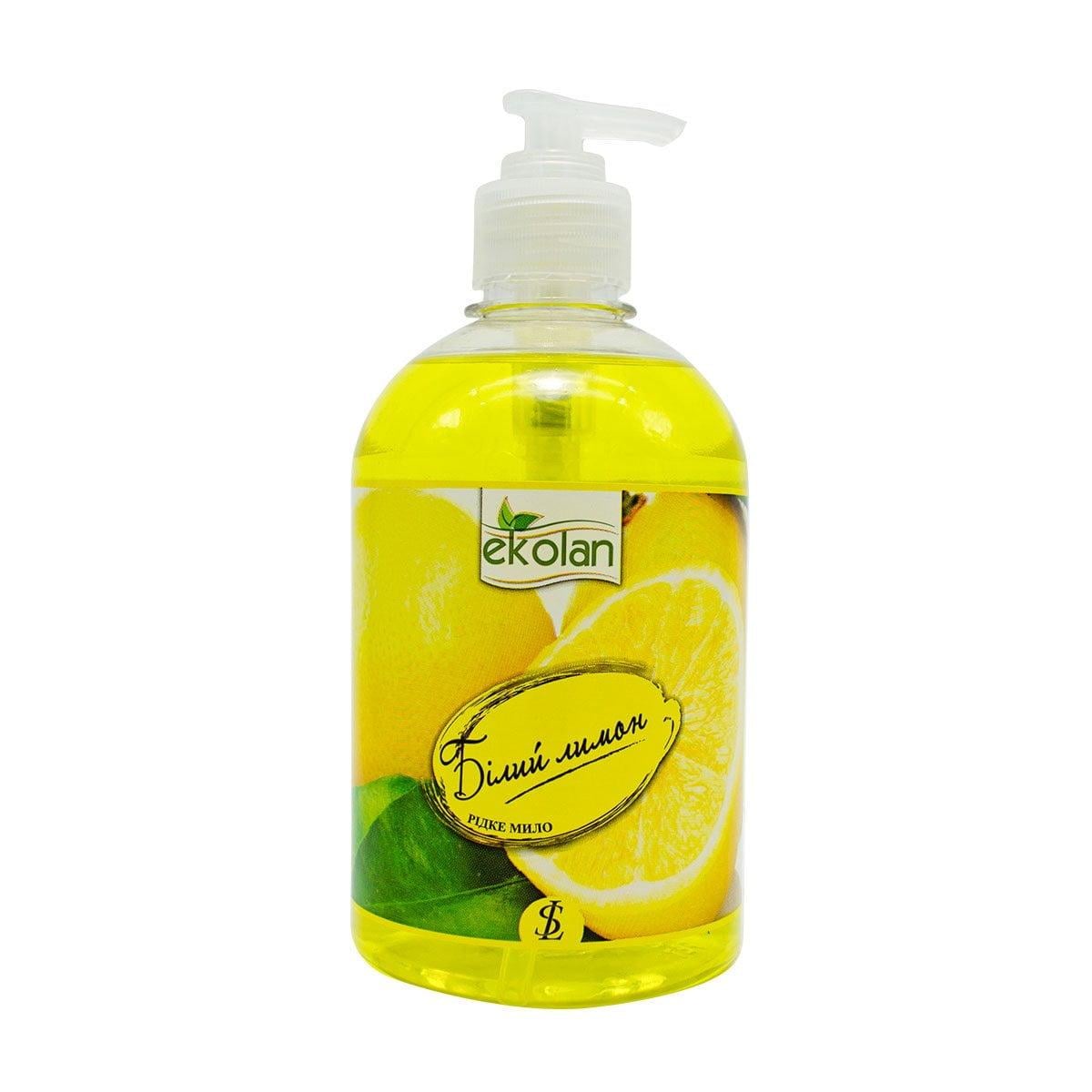 Мыло жидкое Ekolan Белый Лимон с дозатором 500 мл