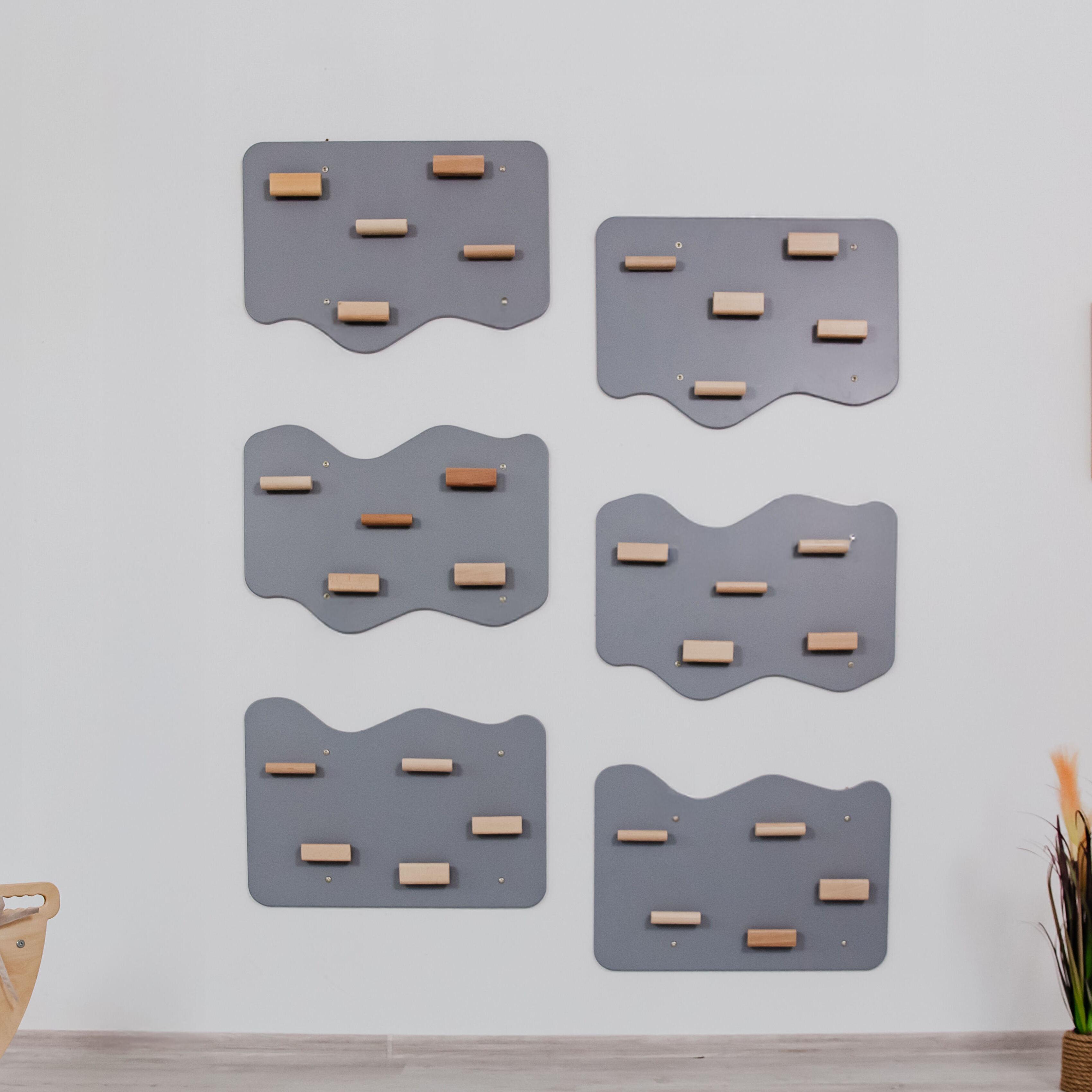 Скеледром для дітей Woodandhearts Хмаринка на 6 секцій Сірий/Натуральне дерево (AAUZ072_1)