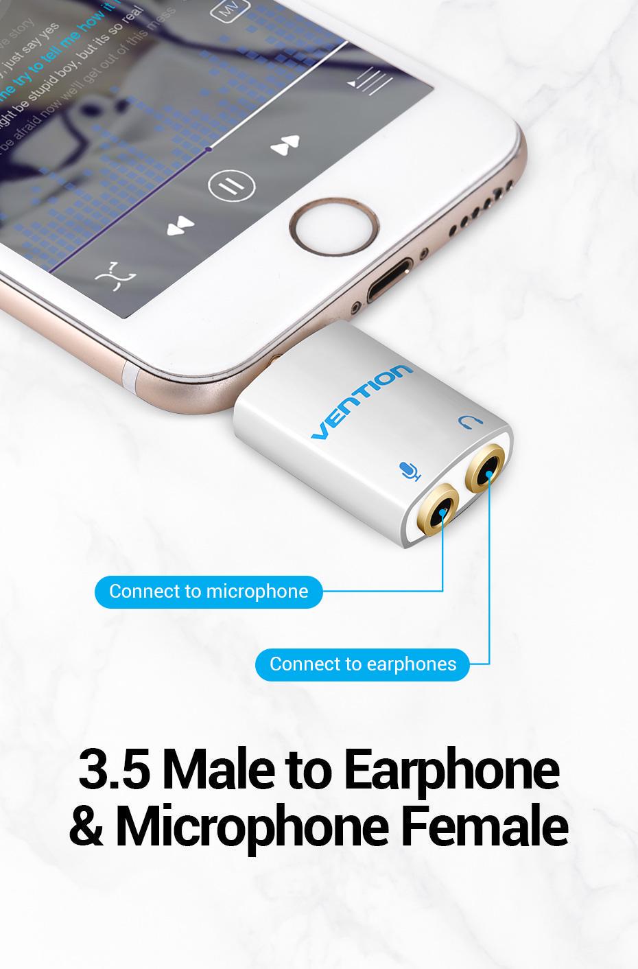 Кабель Vention 3,5 мм minijack-2х3,5 мм minijack AUX 4-пиновый TRRS Белый (BDBW0) - фото 6 Кабель Vention 3,5 мм minijack-2х3,5 мм minijack AUX 4-пиновый TRRS Белый (BDBW0) - фото 6