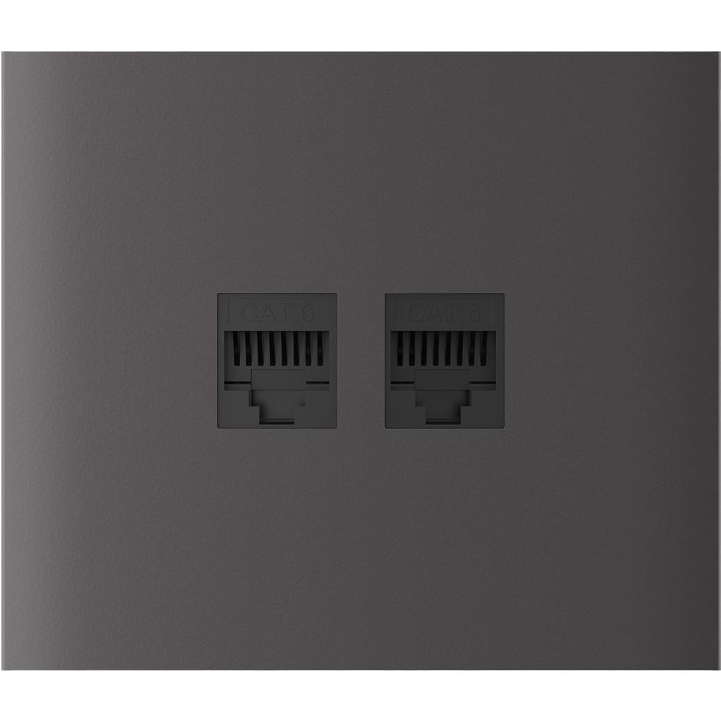 Панель центральная для встроенной интернет-розетки Ajax CenterCover LAN Vertical Grey (17058)