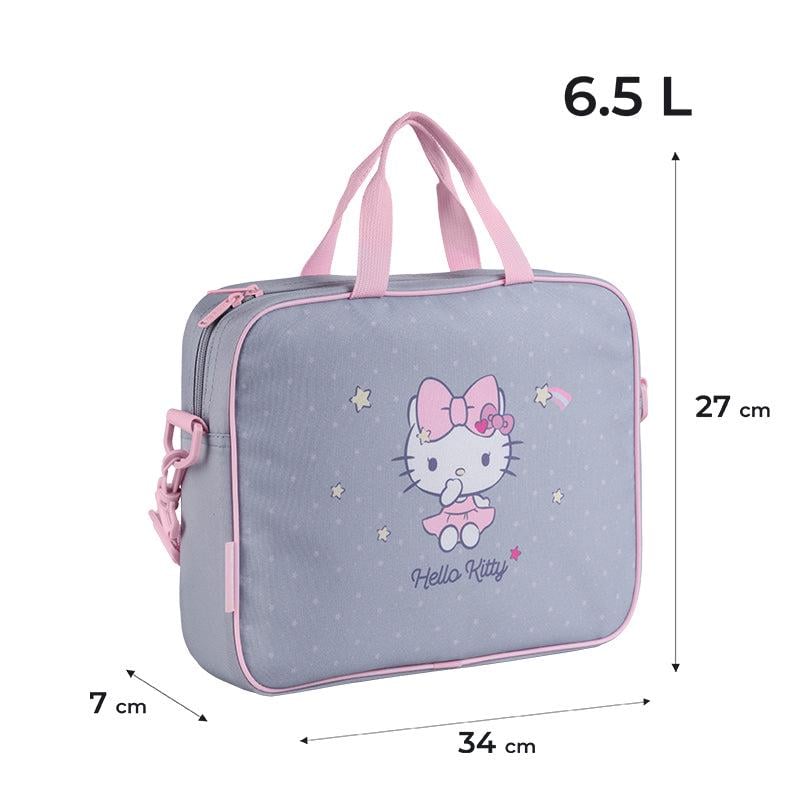 Шкільна сумка текстильна KITE Hello Kitty Сірий (HK25-589-1) - фото 2 Шкільна сумка текстильна KITE Hello Kitty Сірий (HK25-589-1) - фото 2