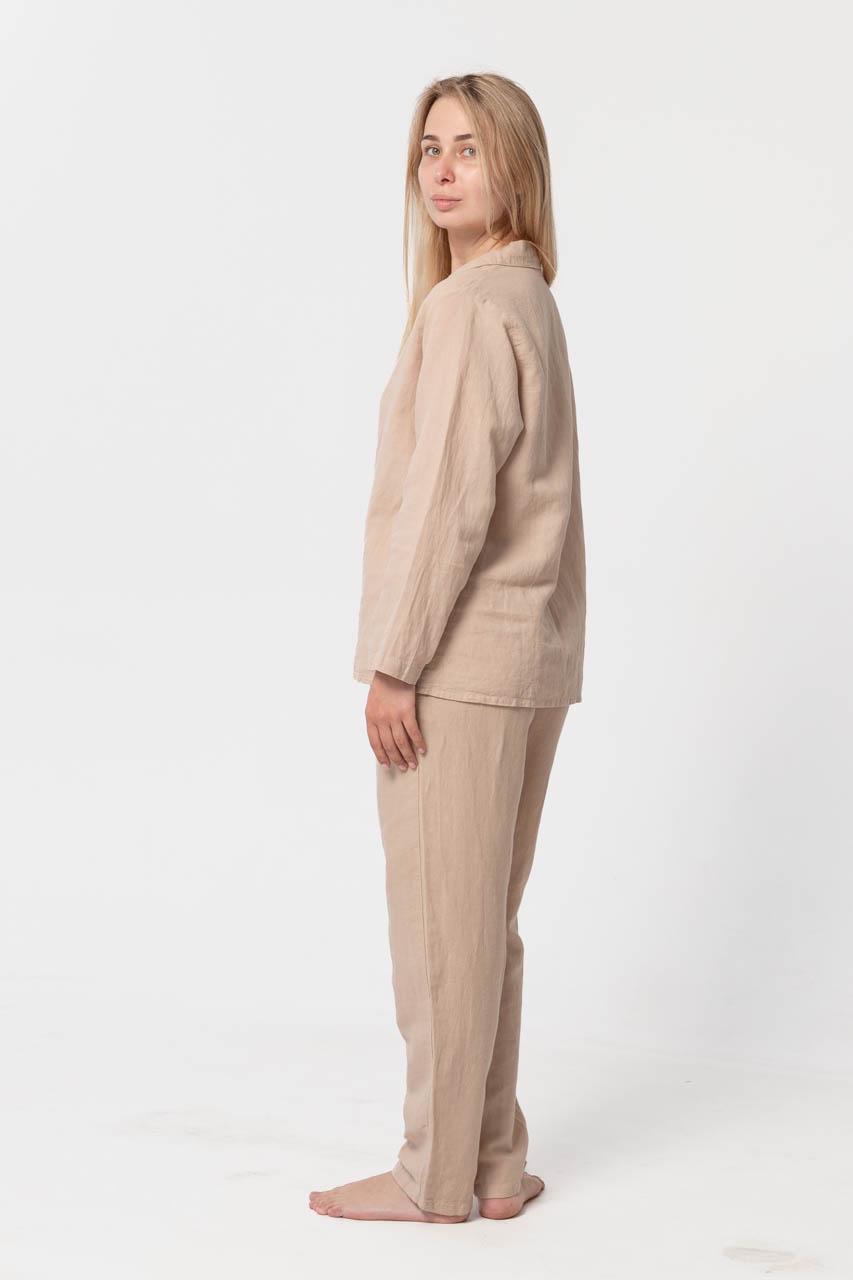 Штаны женские домашние Lotus Home Bruma из льна XL Бежевый (26843120) - фото 2