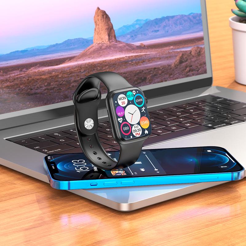 Смарт-годинник Hoco Smart Watch Y5 Pro Bluetooth 1,85 дюймів IP67 підтримка дзвінків сенсорний екран Чорний - фото 4