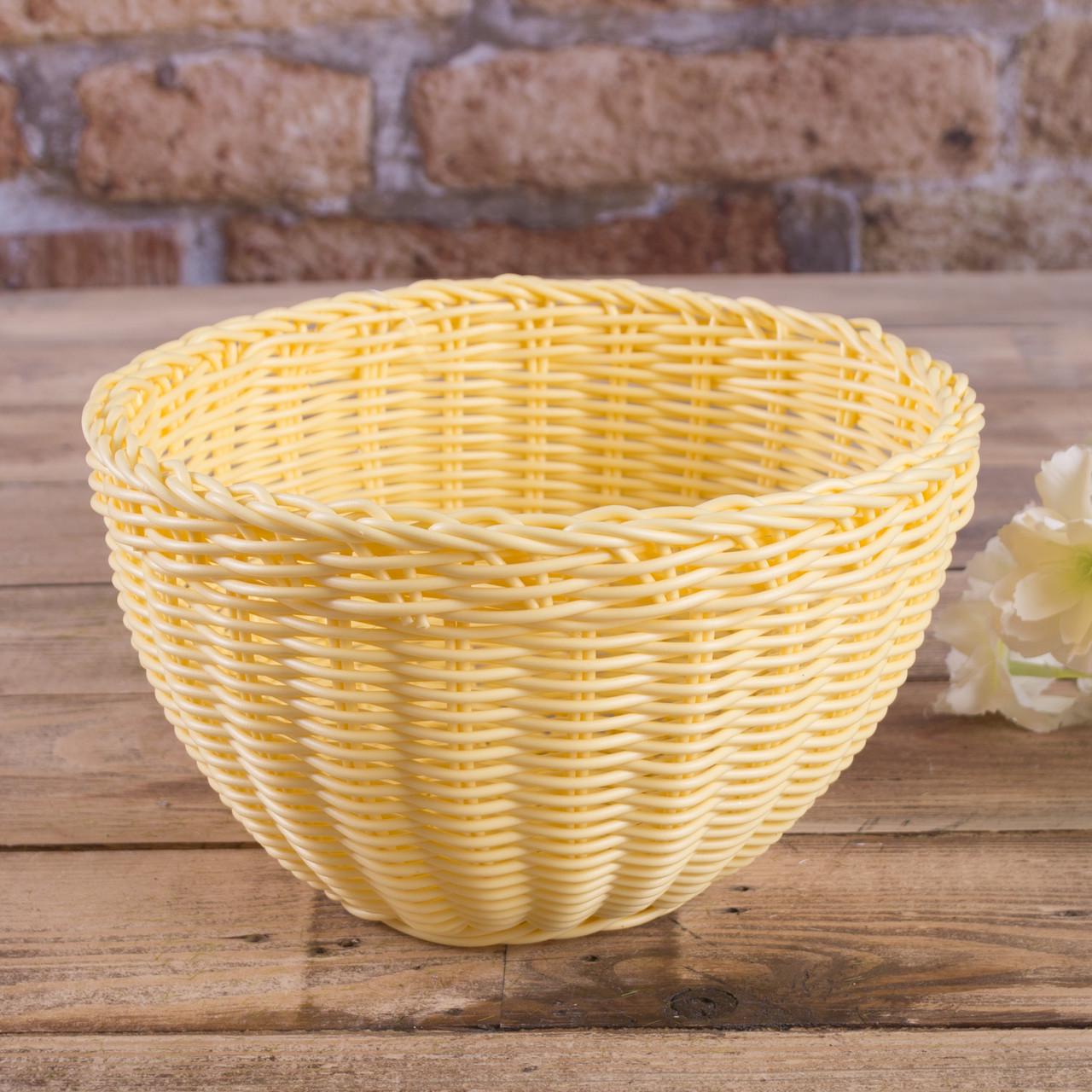 Кашпо плетеное Бочка Желтый (3416-3)
