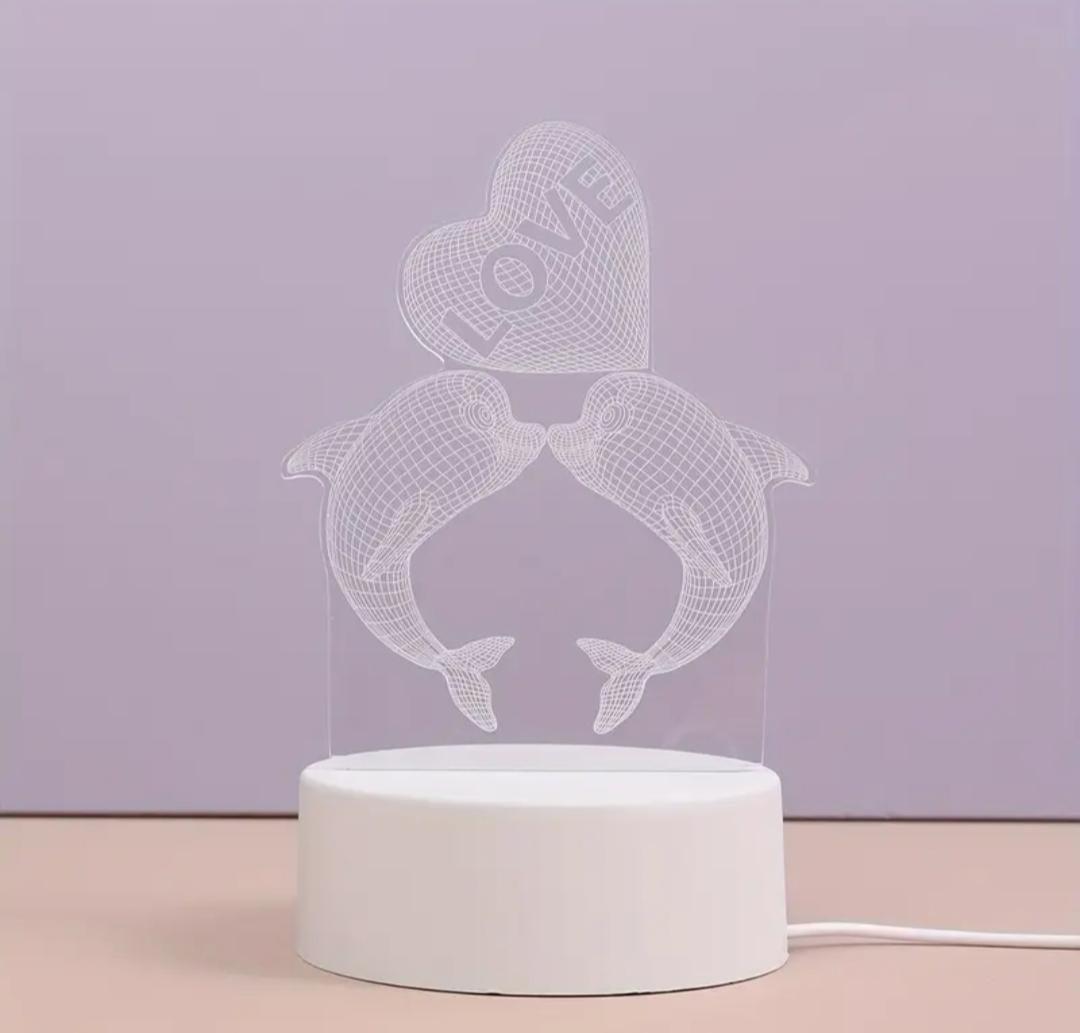LED-ночник 3D Любовь дельфинов (27791714) - фото 4 LED-ночник 3D Любовь дельфинов (27791714) - фото 4
