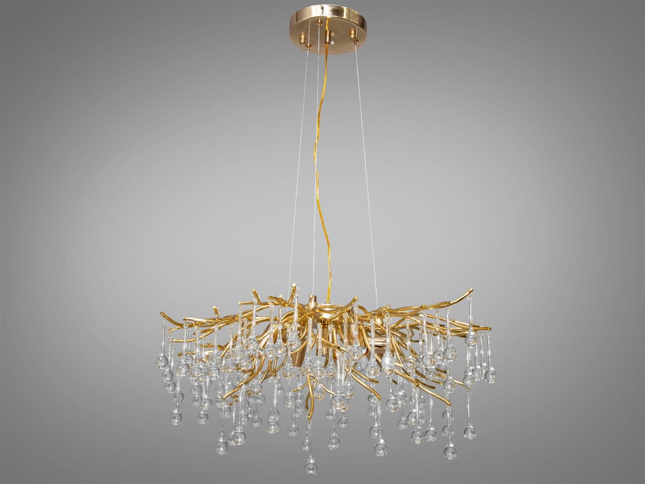 Люстра хрустальная на кухню-студию 607-600GD-LS на 8 ламп Золотой (2196692651)