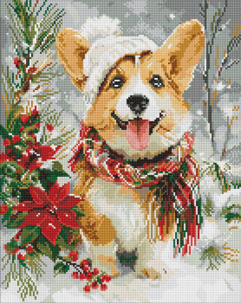 Алмазная мозаика Ideyka Счастливая собачка 40x50 см (Id-AMO20014)