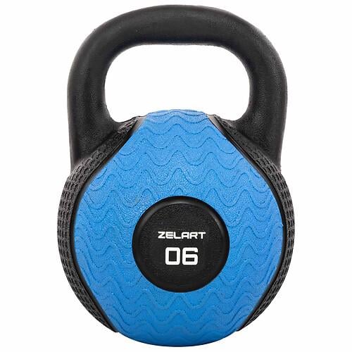 Гиря тренировочная цельная обрезиненная Zelart TA-4757-6 6 кг Черный (31492667)