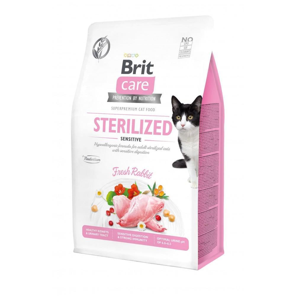 Корм сухий для стерилізованих кішок Brit Care Cat GF Sterilized Sensitive з чутливим травленням з кроликом 400 г (арт.171291)