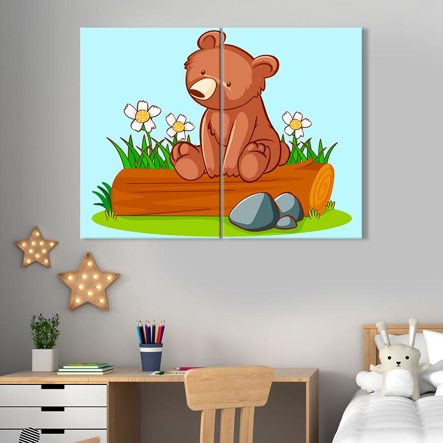 Картина в детскую комнату Милый коричневый медведь 165x122 см (A1467-2)