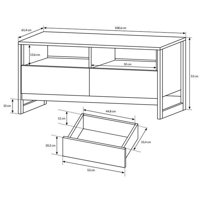 Журнальный столик Perfect Home Arden 109 Дуб гранж санд/Матера (48773) - фото 3