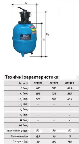 Фільтр для басейну Gemas Premium 6,3 м3/год 400 мм (15220) - фото 4