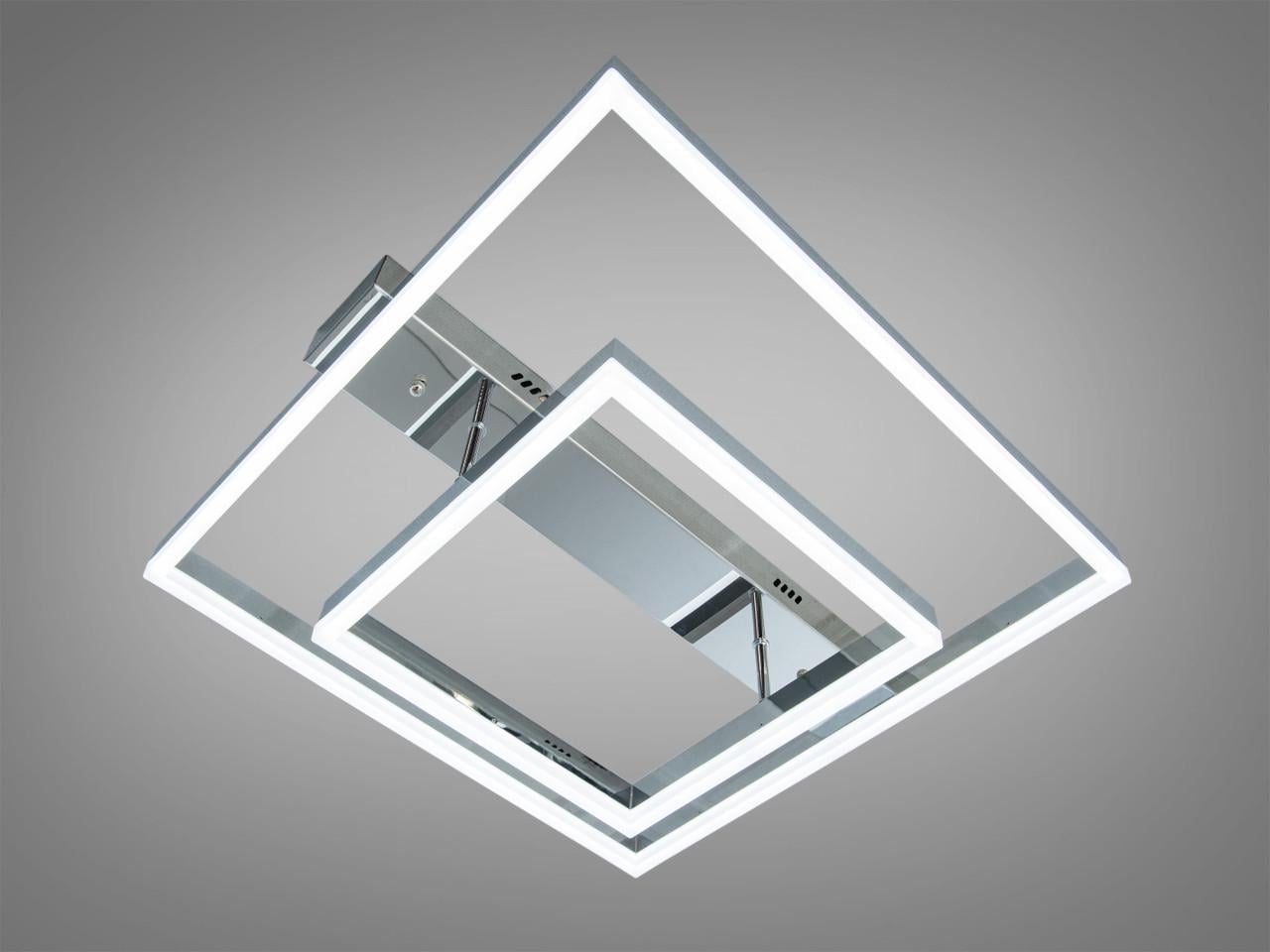 Люстра светодиодная для гостиной 2547HR dimmer Diasha 72W с пультом Хром (3051098704)