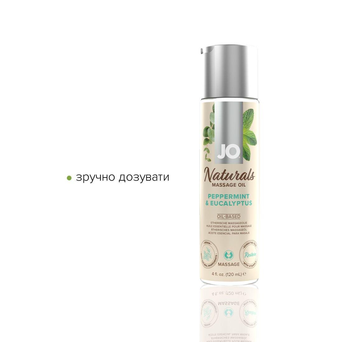 Массажное масло System JO Naturals Massage Oil Peppermint Eucalyptus с эфирными маслами 120 мл - фото 3