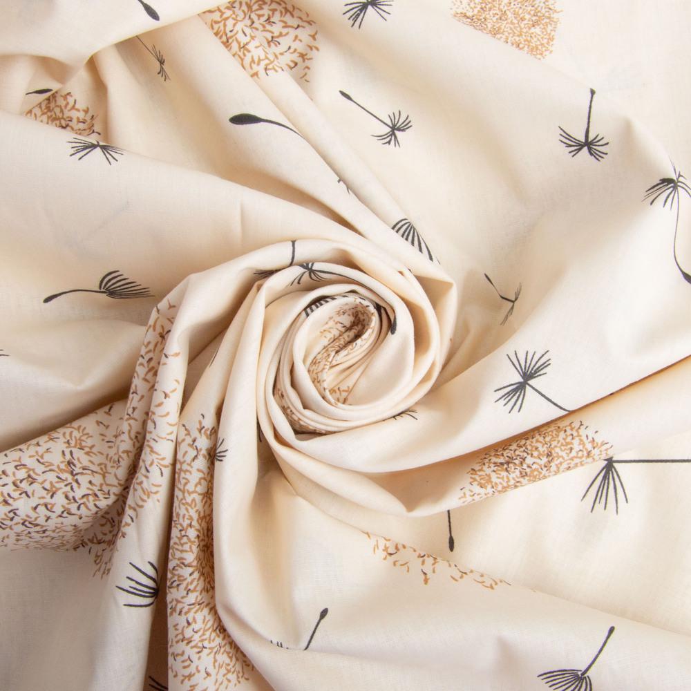 Ткань бязь ранфорс для постельного белья M04112/1 одуванчик 130 гр/м2 240 см Крем (25849)