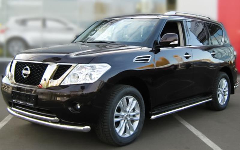 Передняя защита ST014 CAN для Nissan Pathfinder R51 2005-2014 гг. нержавеющая сталь Хром