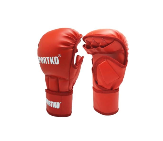 Перчатки Sportko ПД-7 с открытыми пальцами Красный (50000001)