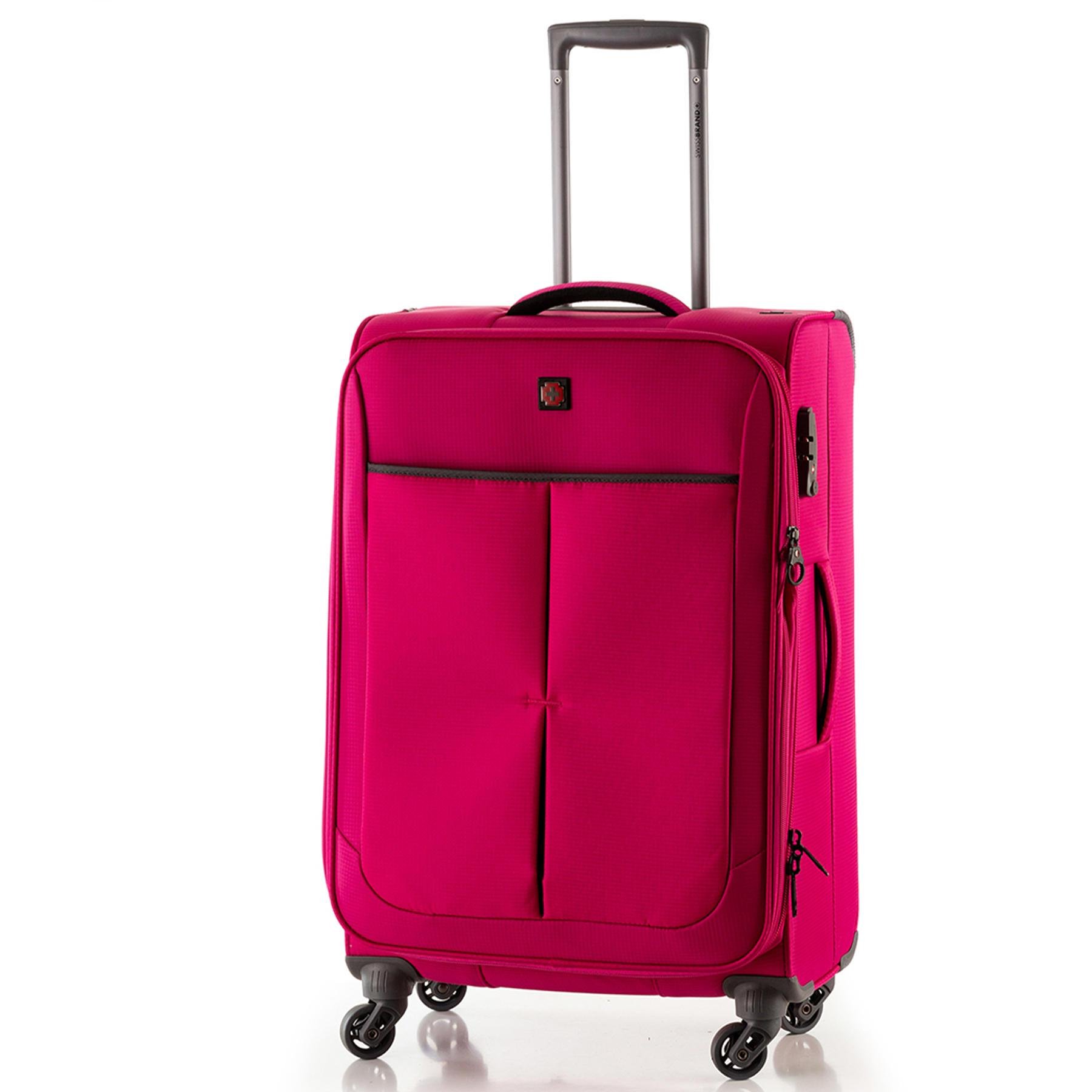 Чемодан большой Swissbrand Silkeborg полиэстер L Fuchsia/Light Grey (SWB LLSIL941L)