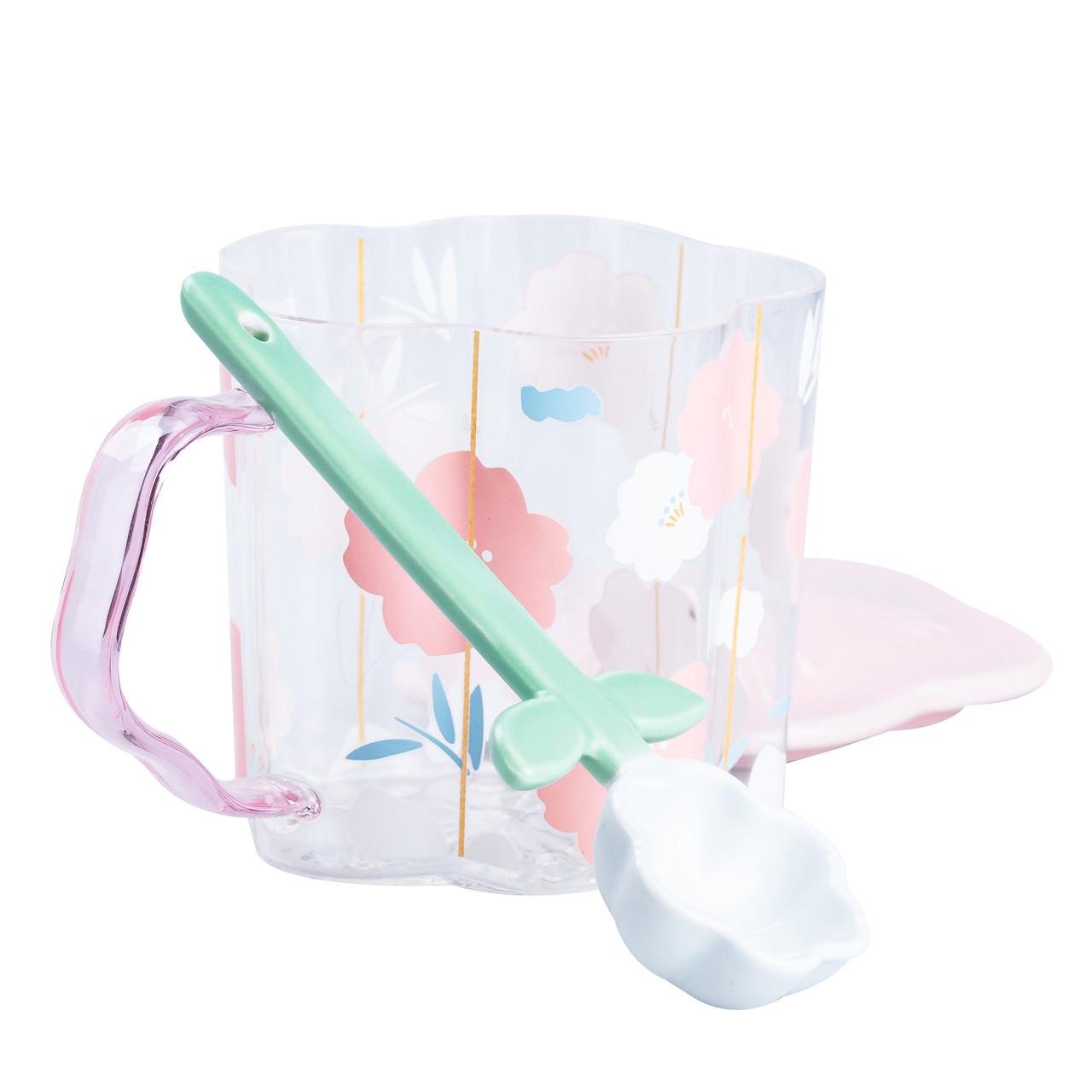 Чашка с ложкой и крышкой Lighthouse 500 мл Розовый (LG-20142) - фото 5