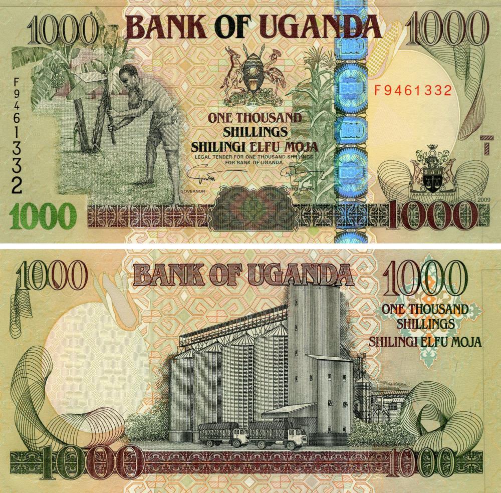 Коллекционная банкнота Уганда 1000 шиллингов 2009 UNC (P43d)