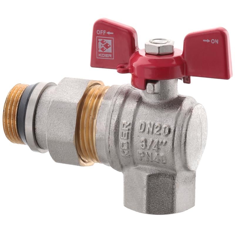 Кран шаровый KOER KR.228-Gi KR0194 3/4" ВЗ с американкой бабочка (81882)