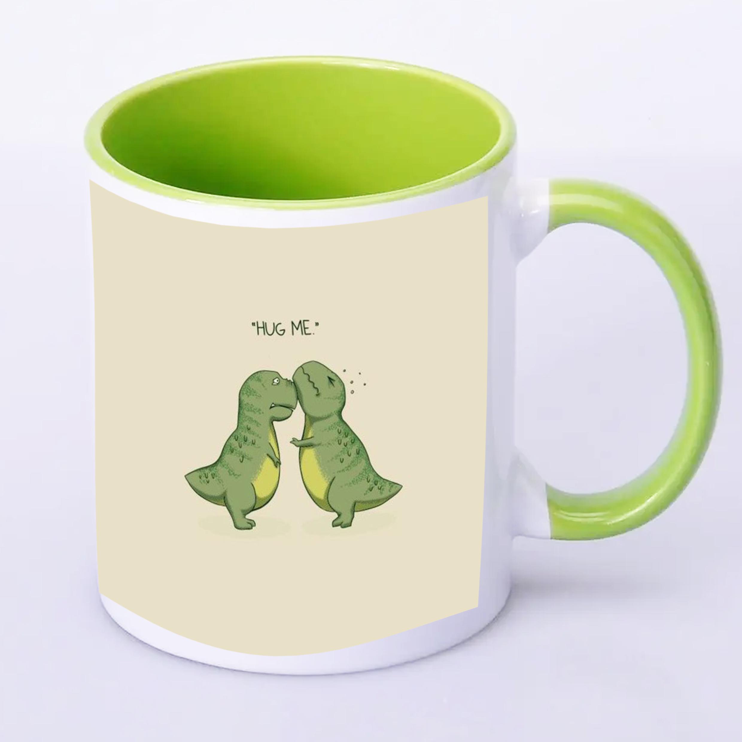 Чашка з принтом Hug me 330 мл Салатовий (17802) - фото 2 Чашка з принтом Hug me 330 мл Салатовий (17802) - фото 2