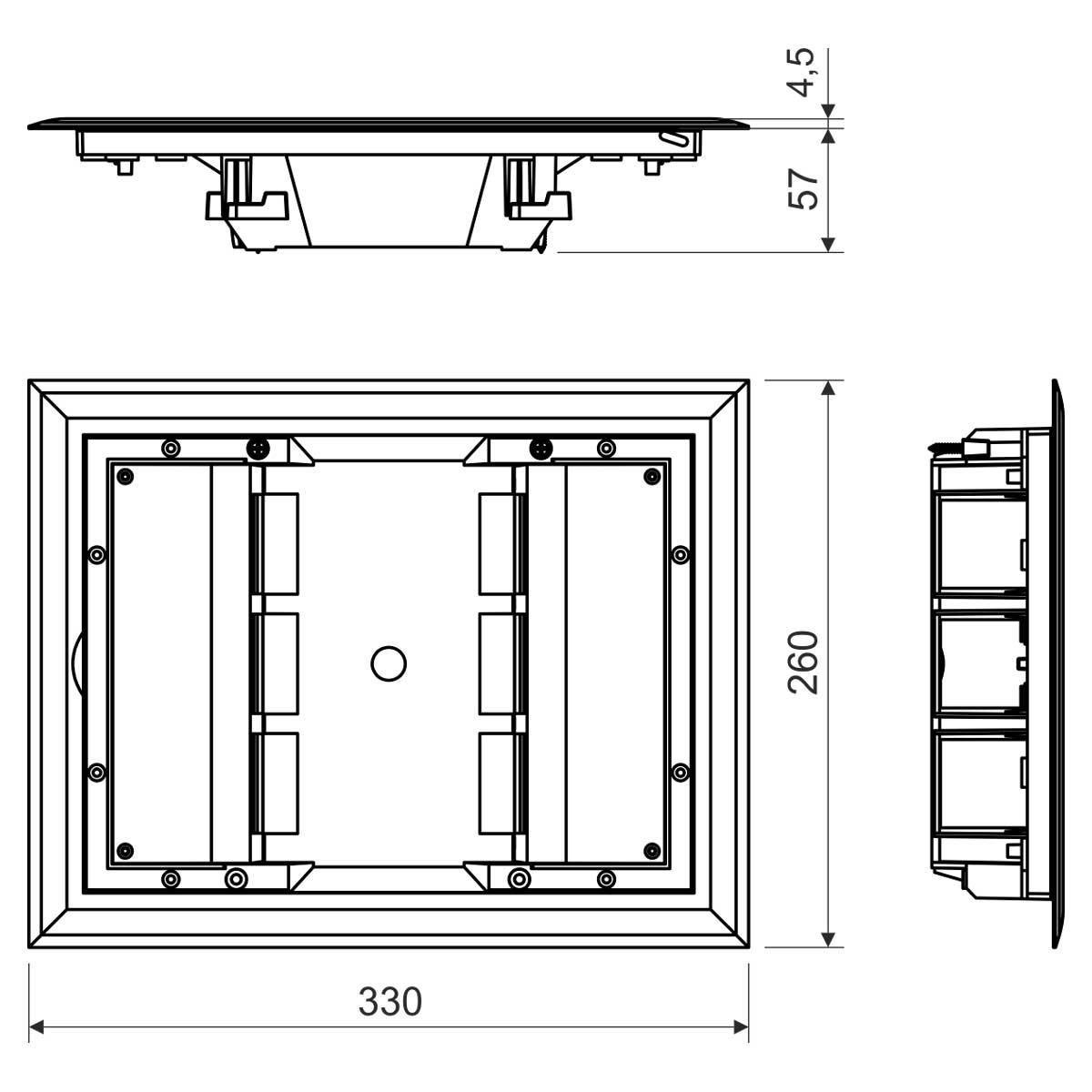 Напольный лючок Копос KOPOBOX 57_LB до 6 модулей (8595057690721) - фото 2