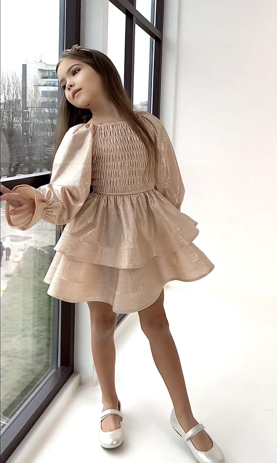 Платье праздничное для девочки 158 см Бежевый (127400) Платье праздничное для девочки 158 см Бежевый (127400)