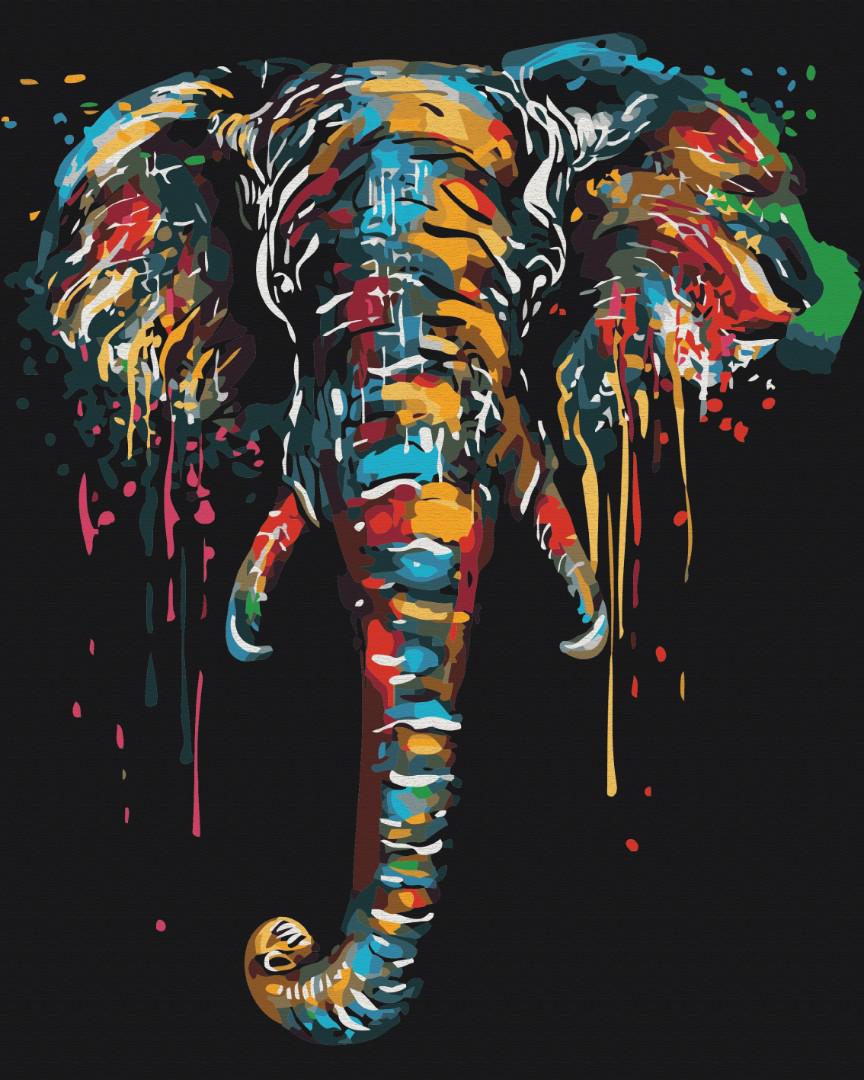 Картина за номерами Brushme Слон у фарбах 40x50 см (BS51377)