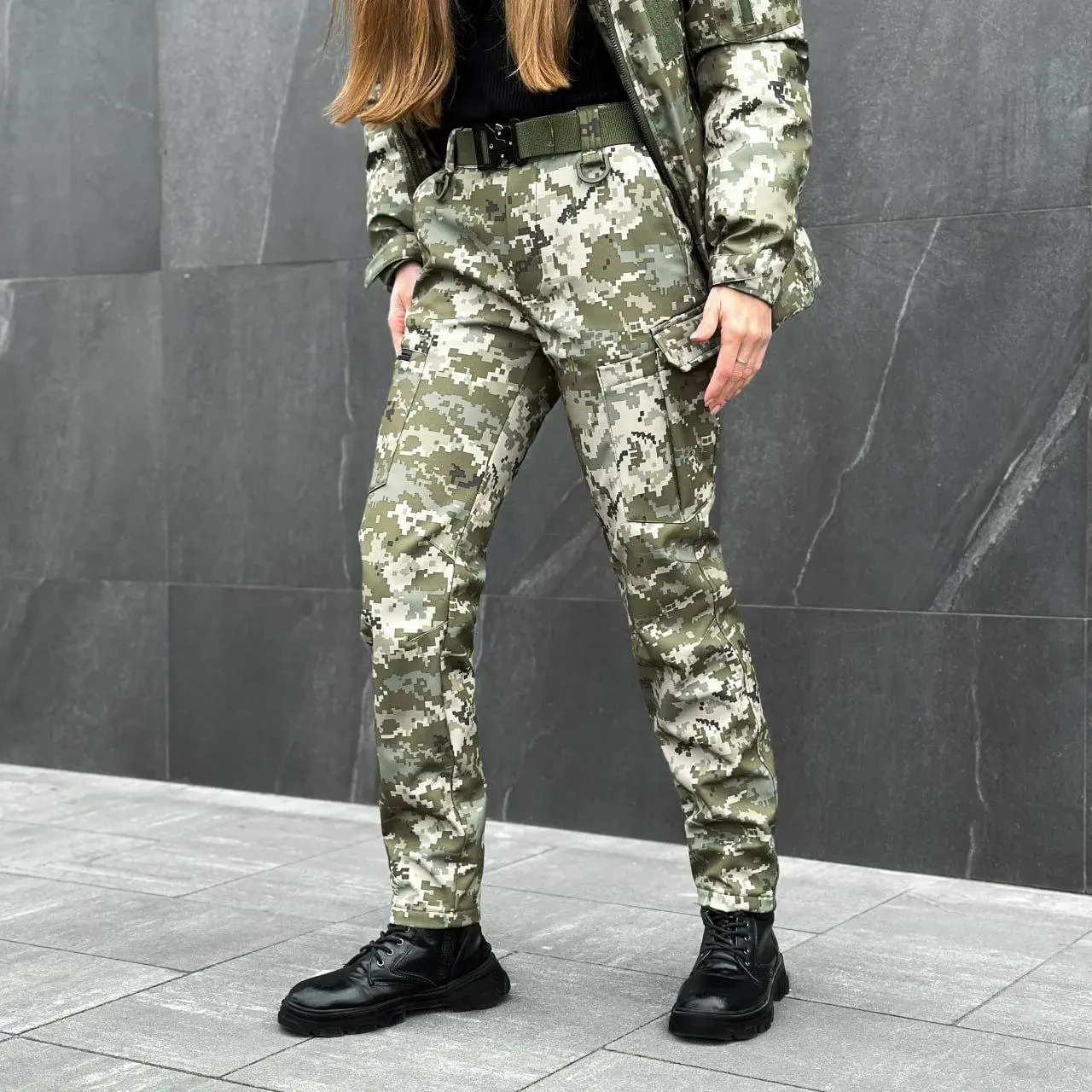 Штани жіночі зимові Static Soft Shell на флісі M Піксель (2202034488/1)