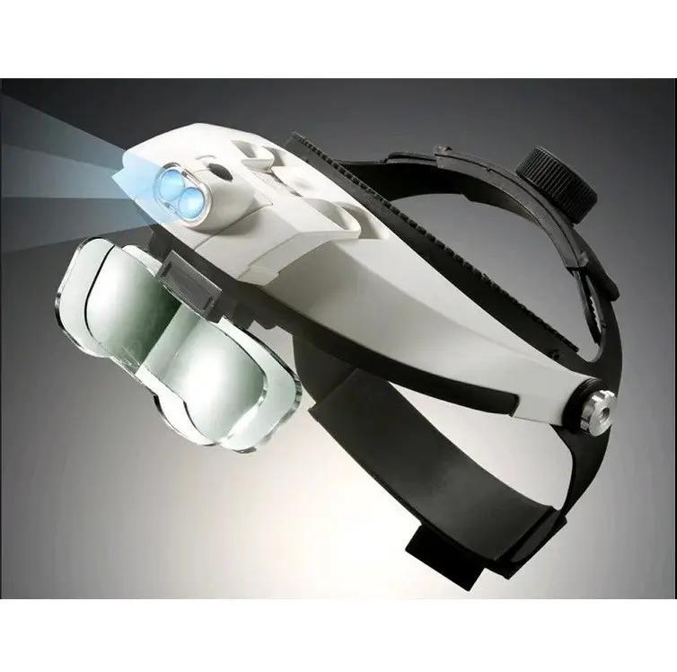 Лупа бинокулярная Magnifier 81001-H LED 1x-6x Белый (3-9-30-016) - фото 4