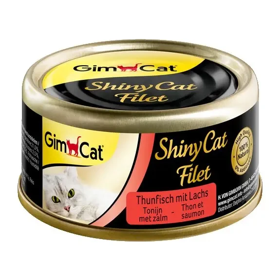 Вологий корм для котів GimCat Shiny Cat Filet тунець та лосось 70 г (G-414201)