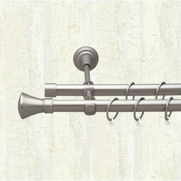 Карниз для штор Orvit Люксор двухрядный 19/19 мм 160 см Сатин (000-6085)