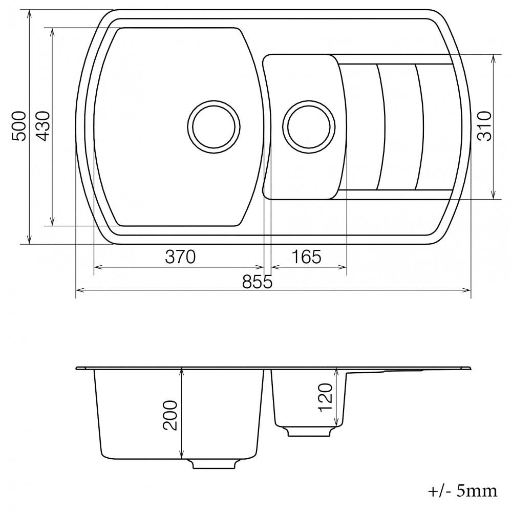 Кухонна мийка VANKOR Norton NMP 04.86 Gray з сифоном - фото 2