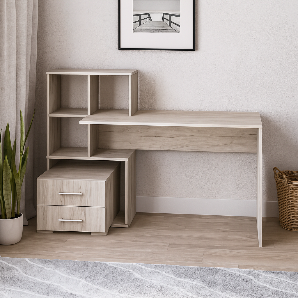 Стіл письмовий СП9 2Я SENAM 1040х1500х500 мм ДСП Дуб Крафт Білий - фото 1 Стіл письмовий СП9 2Я SENAM 1040х1500х500 мм ДСП Дуб Крафт Білий - фото 1