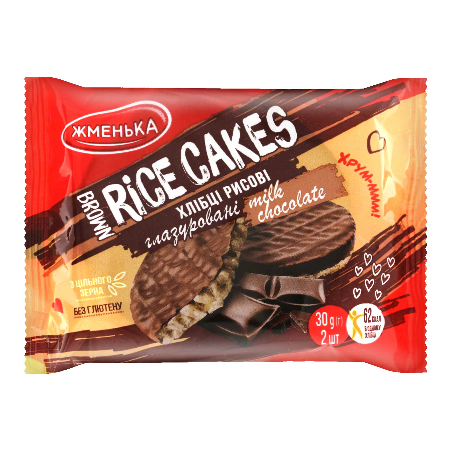 Хлебцы рисовые глазированные Жменька Milk Chocolate 30 г (4820152182661)
