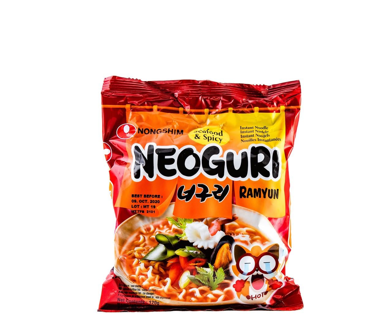Лапша быстрого приготовления NONGSHIM Spicy Neoguri Ramyun острая с морепродуктами 120 г (000009508)