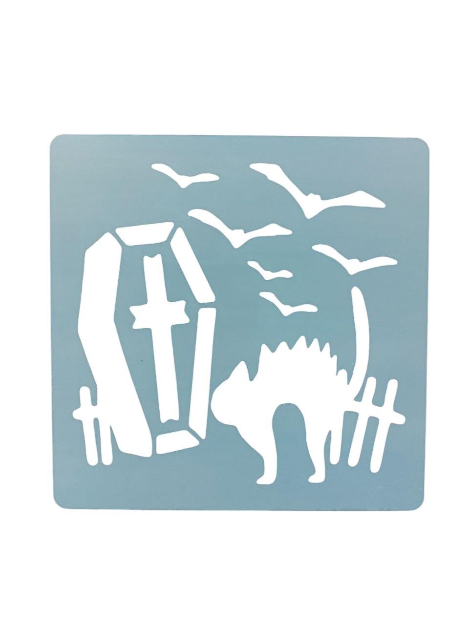 Трафарет на Хэллоуин пластиковый 13x13 см Серый (7615/49) Трафарет на Хэллоуин пластиковый 13x13 см Серый (7615/49)