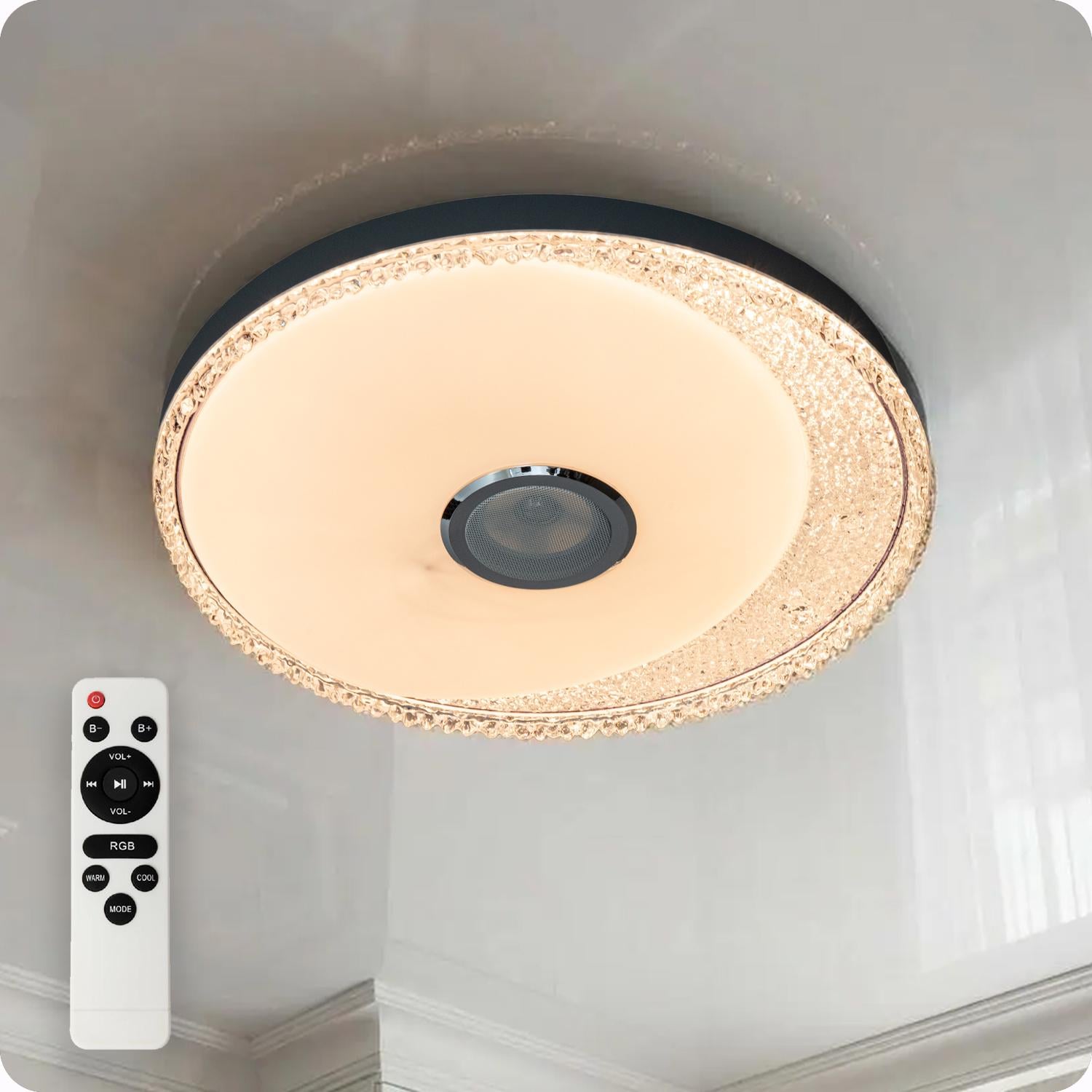 Люстра светодиодная 517 Dlight RGB с пультом и колонкой 80 Вт Белый (02160)