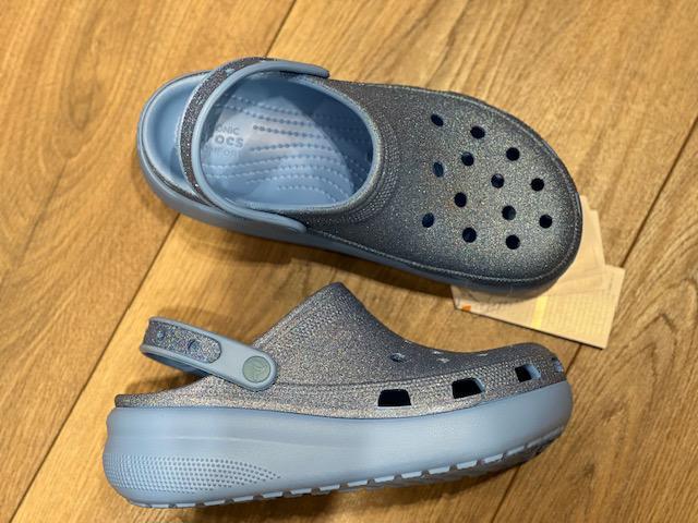 Сабо с блестками Crocs Cutie Crush Glitter р. J3/EUR 34-35 Oxygen (10088582) - фото 7