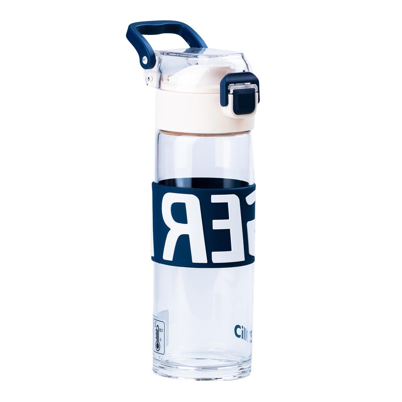 Пляшка для води скляна з пластиковою кришкою 460 мл Білий (HP17299W) - фото 1