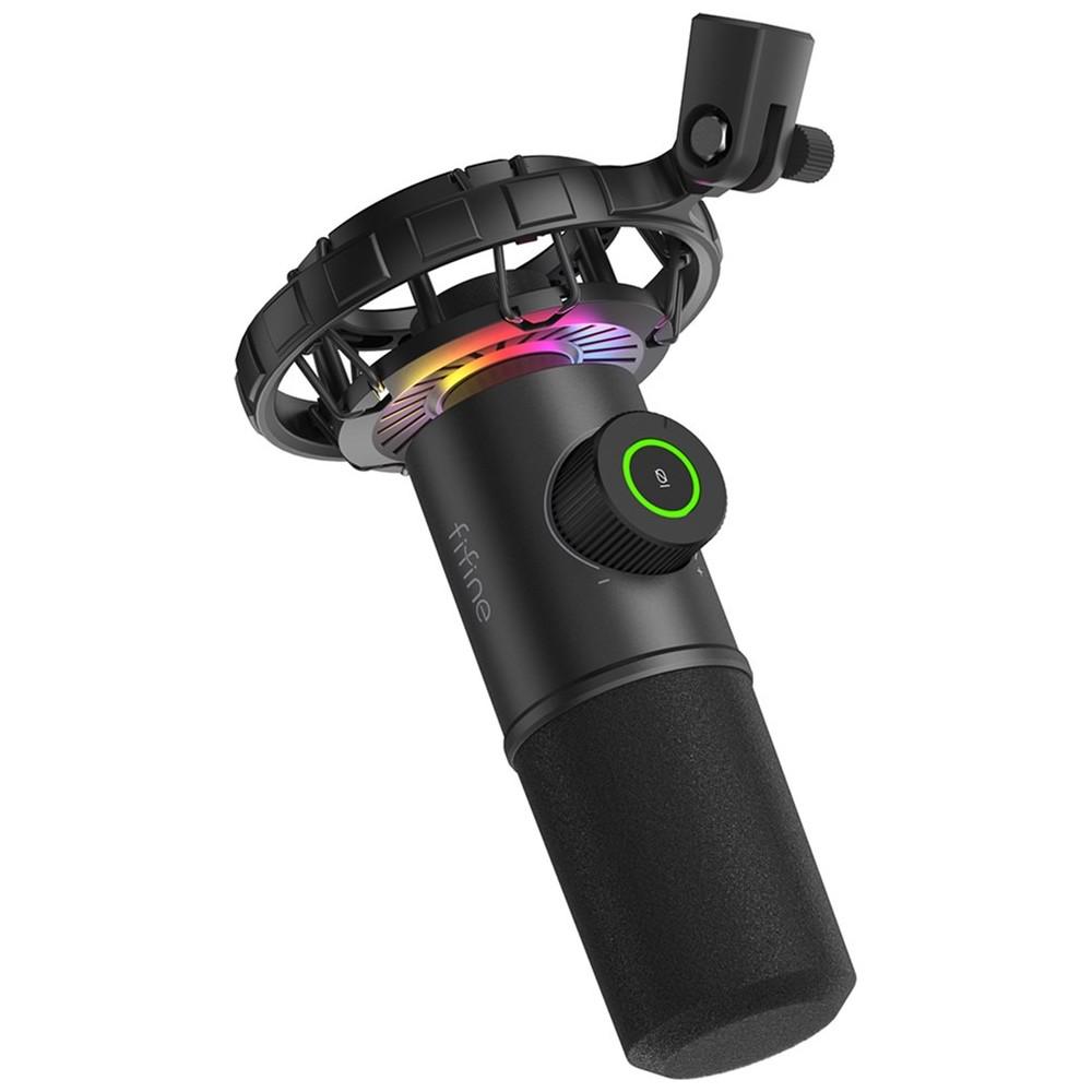 Мікрофон студійний Fifine K658 USB динамічний кардіоїдний з RGB підсвічуванням Чорний (629645) - фото 6 Мікрофон студійний Fifine K658 USB динамічний кардіоїдний з RGB підсвічуванням Чорний (629645) - фото 6