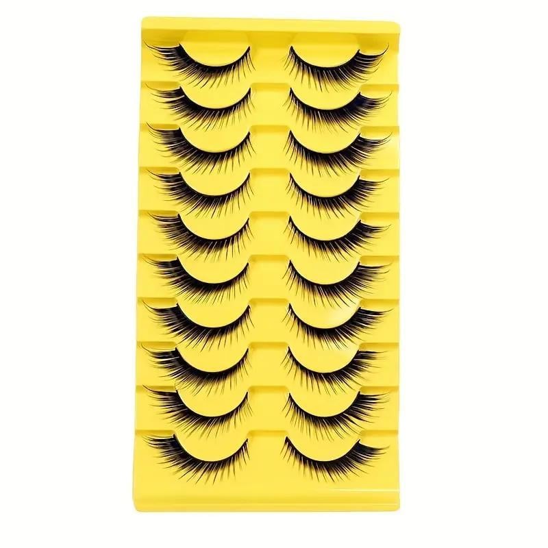 Ресницы накладные Кошачий глаз из синтетического моноволокна 10 пар Черный (27086219)