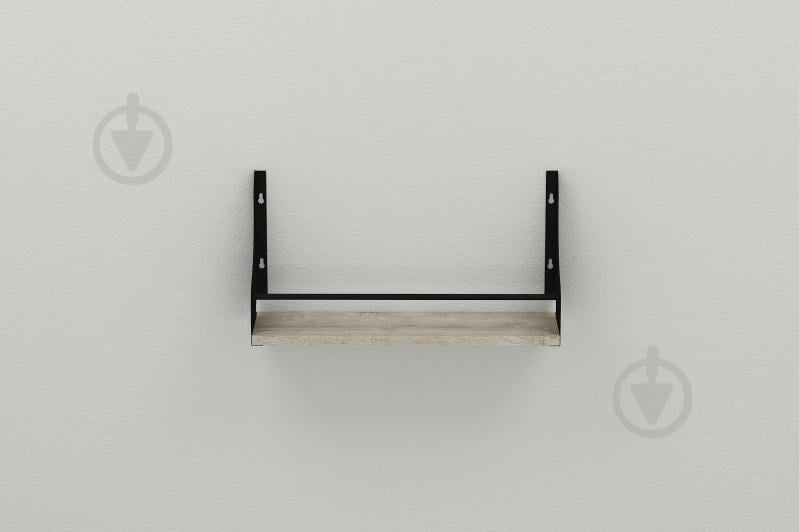 Полка настенная Ferrum-decor Изи 260x700x150 металл Черный ДСП Шервуд 16 мм (IZI0044)