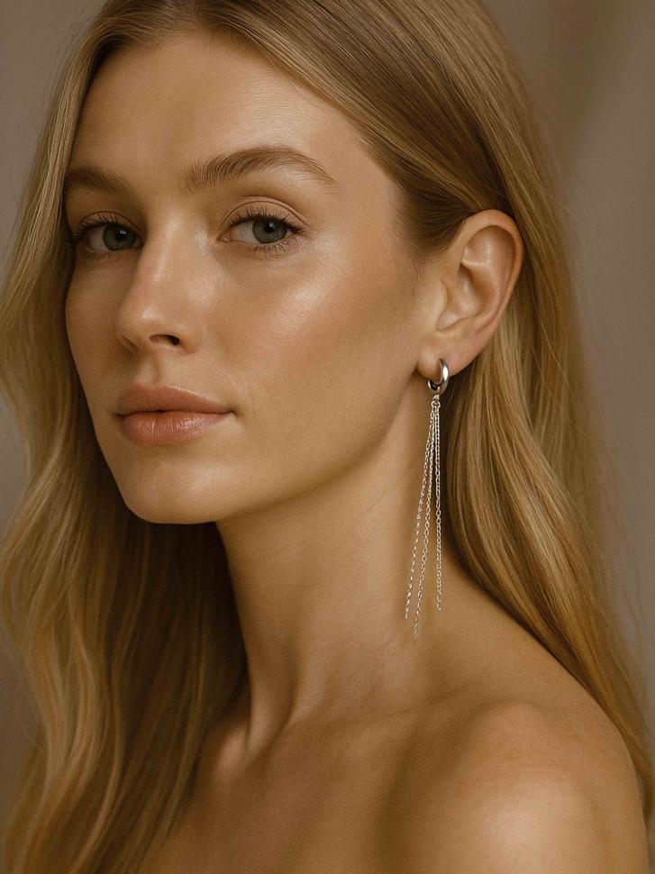 Серьги-цепочки Серебряный (5475)