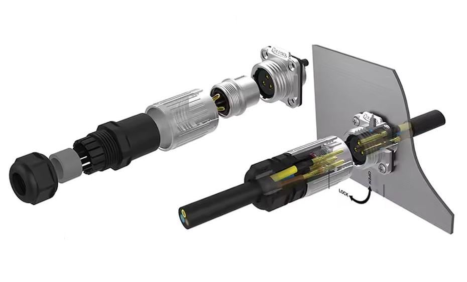 Разъем герметичный CNLINKO 4 pin YW-20-C04PE-03-001 IP67 штекер (2667603176) - фото 3 Разъем герметичный CNLINKO 4 pin YW-20-C04PE-03-001 IP67 штекер (2667603176) - фото 3