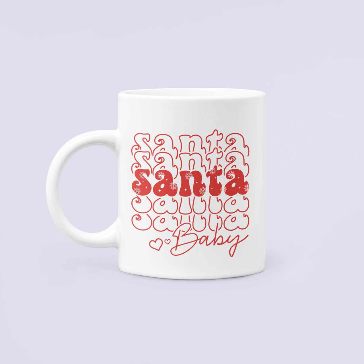 Чашка керамическая с принтом "Santa baby" Санта 330 мл Белый